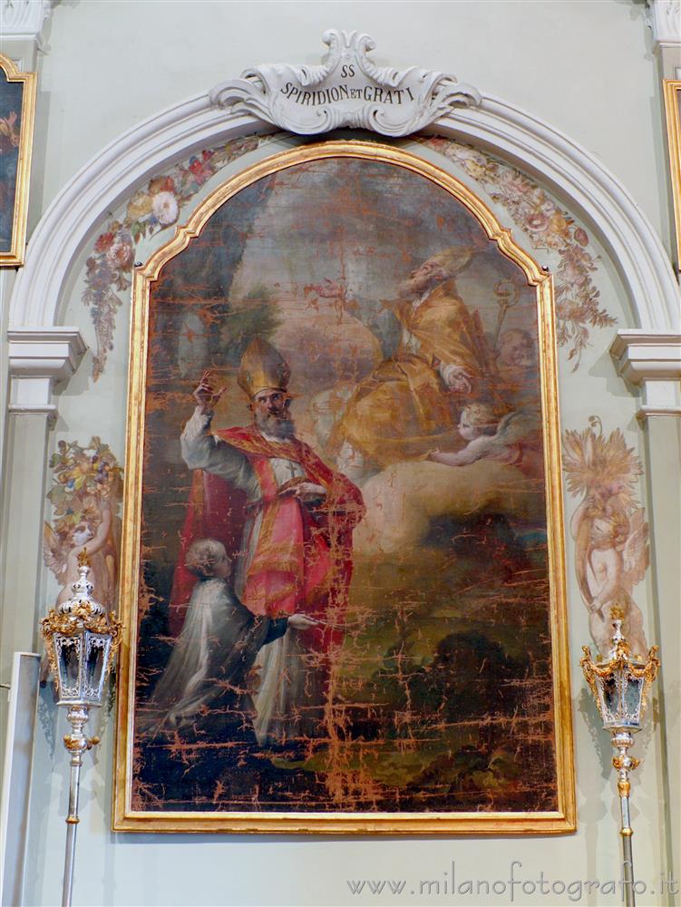 Montevecchia (Lecco) - Tela raffigurante San Speridione e San Grato nel Santuario della Beata Vergine del Carmelo